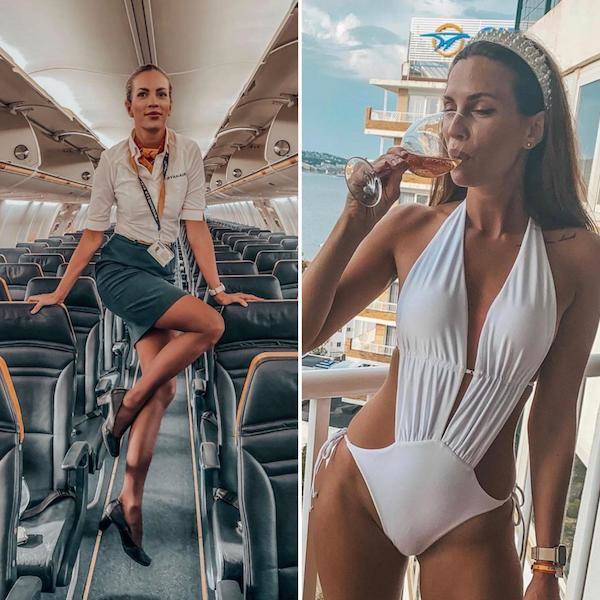 Sexy Flight Attendants With And Without Their Uniforms