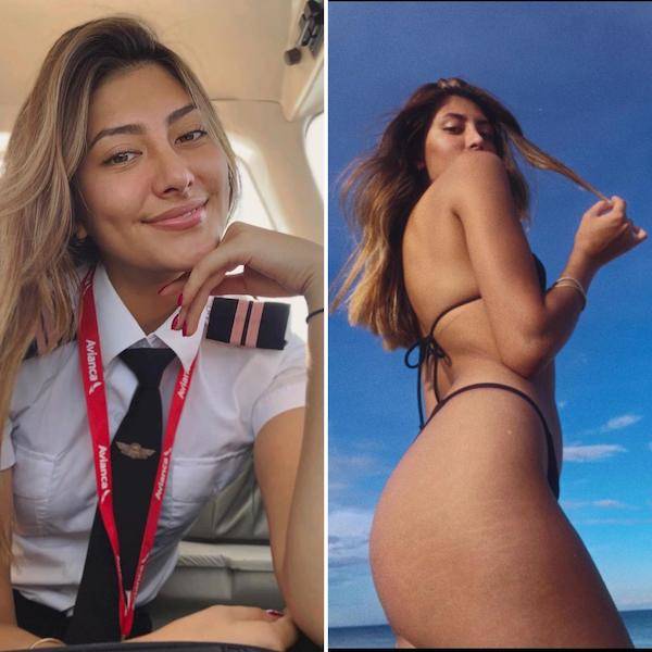 Hot Flight Attendants With And Without Their Uniforms
