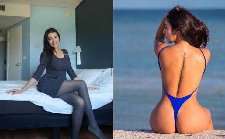 Hot Flight Attendants With And Without Their Uniforms
