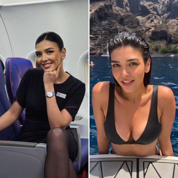 Hot Flight Attendants With And Without Their Uniforms
