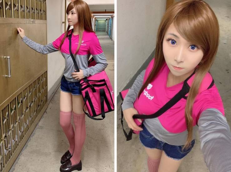 Cosplay Girl Becomes A Food Delivery Girl, Earns Thousands Of New Clients For The Company