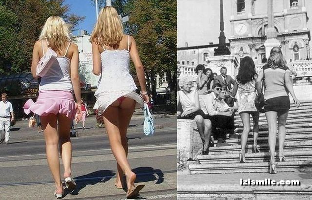 Mini-skirts from the 70's vs modern era (22 pics)