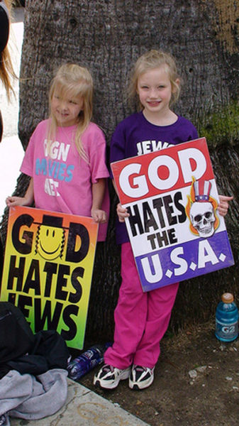 Hateful Signs from the Kids of Westboro Baptist Church