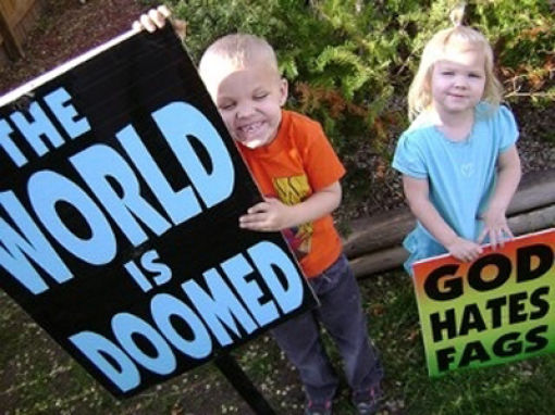Hateful Signs from the Kids of Westboro Baptist Church