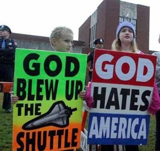 Hateful Signs from the Kids of Westboro Baptist Church