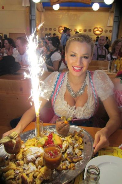 Bosomy Blonde, Jordan Carver, at Oktoberfest