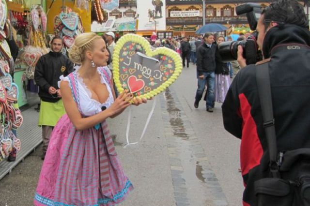 Bosomy Blonde, Jordan Carver, at Oktoberfest