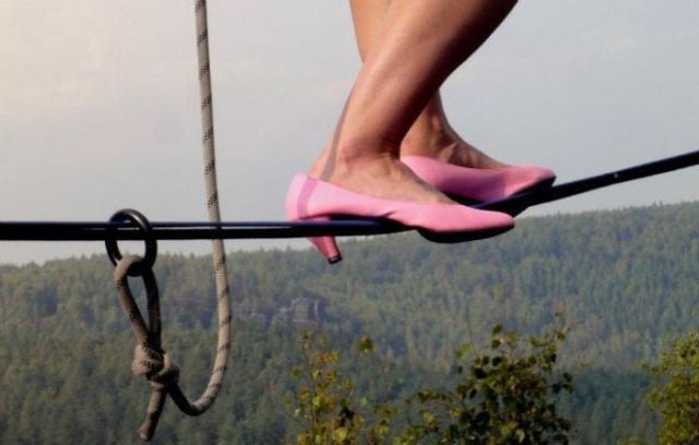 Are You This Brave? Or Gutsy Girl Sets Tightrope Record!