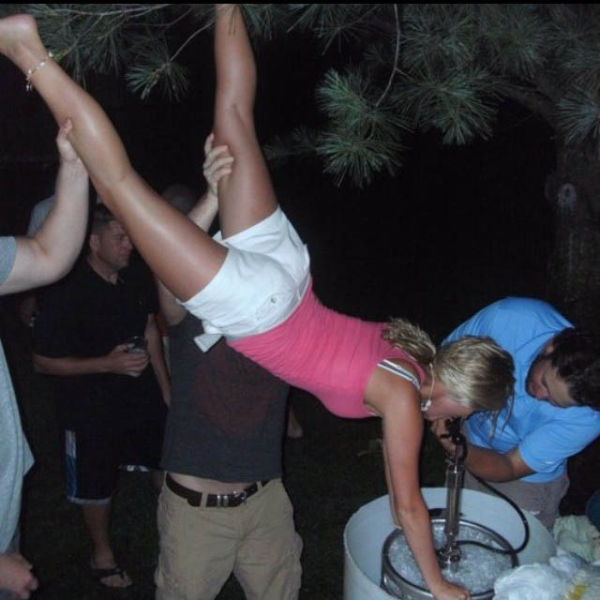 College Girls Kicking Ass at Kegstands