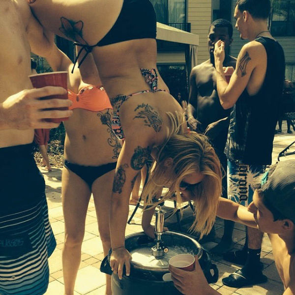 College Girls Kicking Ass at Kegstands