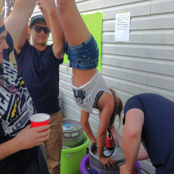 College Girls Kicking Ass at Kegstands