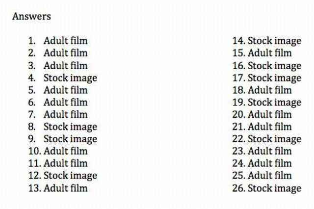 A Small Test to See If You Can Tell a Stock Photo from a Porn Film