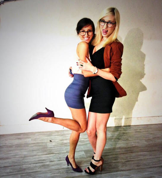 Cute Office Ladies In Mini Dresses And Mini Skirts